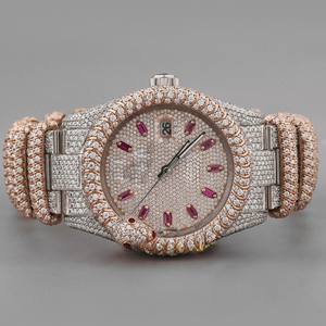 Reloj de pulsera Moissanite Diamond con accesorios de cuerpo de acero inoxidable e irradia con diamantes de claridad VVS - Product Image 1