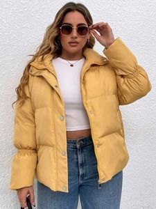 Veste matelassée pour femme hiver chaud conception personnalisée légère couleur unie veste à bulles pour femme - Product Image 4