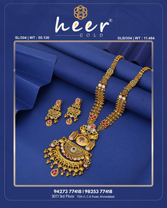 Ensemble de bijoux de mode plaqué or 22 carats à l'aspect traditionnel avec collier à motif floral Boucles d'oreilles Jhumki pour filles et femmes indiennes - Product Image 2