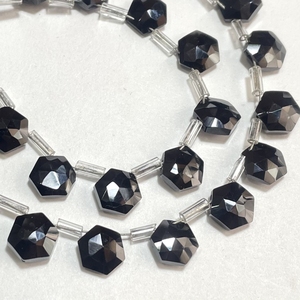 Cuentas de forma de hexágono facetado de ónix negro, cuentas de lujo de piedras preciosas naturales de 7MM para suministros de joyería - Product Image 3