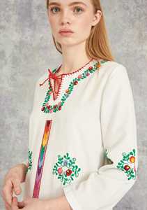 Vintage 2024 <b>Summer</b> Women's Casual <b>Maxi</b> <b>Dresses</b> Washable <b>with</b> Long Embroidery Pattern Inspired Suzani Weaving for Vacation Style - Product Image 2