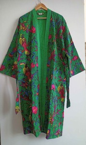 Robe Kantha Cousue à la Main, Robe de Bain en Coton, Peignoir, Veste Quiltée Kantha, Robe de Demoiselle d'Honneur, Cadeau pour Elle - Product Image 2