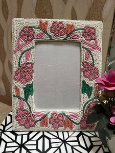 Bow Design Beaded Embroidery Handmade Photo Frame - Product Image 5