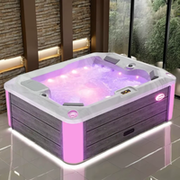 Bain à remous extérieur en acrylique au design moderne et traditionnel, mini spa pour 3 personnes avec fonction massage et bain à remous