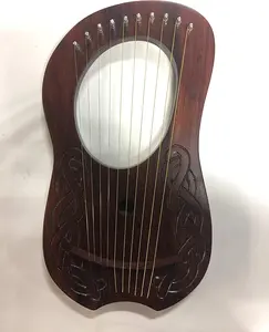 Fabricante boa qualidade confortável harp de lyre harp 10 cordas de metal lyre feito com madeira jacarandá