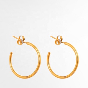 Pendiente de aro de plata Serling 925 Pendiente de aro chapado en oro de 18K para mujer y Niña Pendiente de aro - Product Image 3