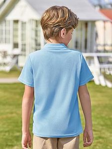 Vêtements d'enfants de couleur unie de bonne qualité, polo personnalisé uni, vêtements d'extérieur de golf rétro respirants, polo, t-shirts pour enfants - Product Image 5
