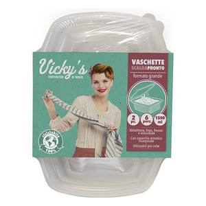 Scaldapronto 3212003 Set of 2 Disposable Food <b>Storage</b> Trays 23x17.8x7.5cm 1.5Lt for Virinnova - Product Image 1