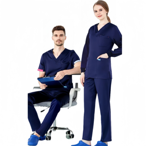 Vente chaude Personnalisable Multicolore Infirmière Uniformes Unisexe Stretch Hôpital Travail Scrubs Chirurgical Gommage Costume En Gros - Product Image 2