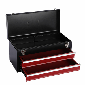 Tragbarer 2-Schubladen-Hochleistungs-Metall-Werkzeugkasten mit Griff und Schloss für die Aufbewahrung in der Garage - Product Image 2