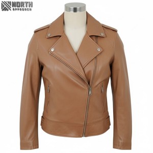 Offre spéciale, veste en cuir à manches longues pour femmes, design OEM personnalisé, nouvelle veste à la mode, veste en cuir personnalisée pour femmes - Product Image 1