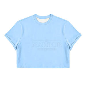 Elegante camiseta recortada con diseño básico para trajes diarios Top corto de manga corta con cuello redondo y ajuste de moda - Product Image 1