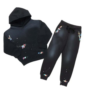 Survêtement empilé confortable et tendance pour enfants, pantalon de jogging taille haute et sweat à capuche pour garçons et filles, parfait pour toutes les occasions - Product Image 2