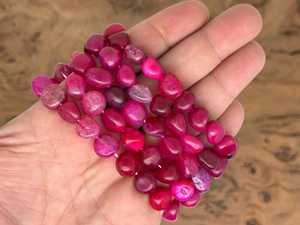 High Quality Pink Agate Tumbled <b>Beads</b> Stone <b>Bracelet</b> Crystal Gemstone Fashion Jewelry <b>Men</b> and Women Gift Energy Wholesaler - Product Image 2
