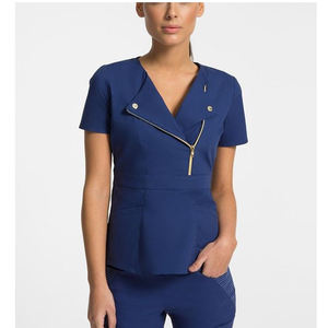 Traje azul Unisex para enfermería, uniforme de enfermería con diseño de muestra, con cremallera superior, nuevo estilo - Product Image 6