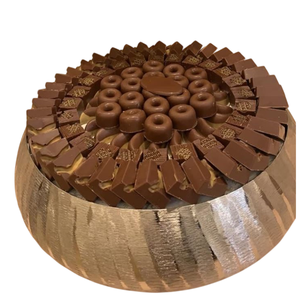 Bol à chocolat décoratif de luxe moderne de haute qualité, argenterie, passe au lave-vaisselle, fait à la main, plat de présentation de dessert en métal - Product Image 3