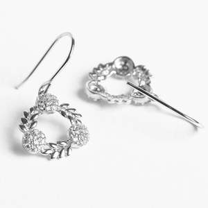 NOVAMART Fine Premium 925 Sterling Silver Drop <b>Earrings</b> for Women Girls Gold Water Flower Pattern Weddings Featuring <b>Opal</b> Pearl - Product Image 3