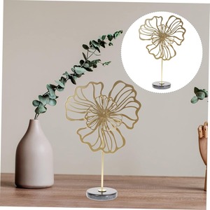 Présentoir à fleurs finition dorée Belle sculpture de table décorative pour la maison, le bureau, le salon, l'événement, l'affichage des cadeaux. - Product Image 3