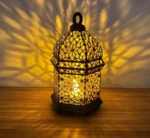 Decorative Metal <b>Moroccan</b> Lantern Set with Intricate Cutwork Warm Candle Glow Elegant Tabletop Accent for Festive Home <b>Decor</b> - Product Image 2