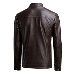 Veste de moto en cuir de haute qualité pour hommes, sur mesure, style décontracté avec col montant, fermeture à glissière, meilleur prix pour l'hiver - Product Image 2