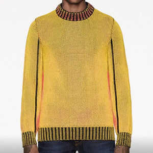 Respirant Logo personnalisé hommes à manches longues chaleur réactif hiver pull confortable tricoté tissu couleur unie couleur personnalisable - Product Image 5