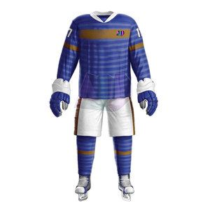 Nuevo Conjunto de Uniforme Profesional de Hockey sobre Hielo Hecho 100% de Poliéster Transpirable, Tela que Absorbe la Humedad, Ligero, Duradero y Cómodo - Product Image 1