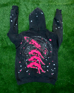 Sweat à capuche oversize pour homme en coton 100% 500 GSM, séchage rapide, anti-froissement, streetwear, impression en relief, strass - Product Image 2