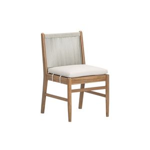 Fauteuil de salle à manger moderne en bois organique et corde avec cadre en teck sculpté et siège respirant en fibre naturelle pour salles à manger élégantes - Product Image 4