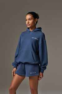 Padel picante เสื้อฮู้ดแบบสวมศีรษะโอเวอร์ไซส์ของผู้หญิงกองทัพเรือออกแบบได้เองป้องกันการยับระบายอากาศเข้ายิมมีฮู้ดคอ - Product Image 3