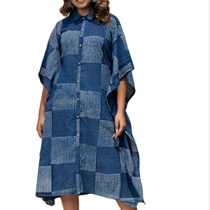 Wholesale <b>Women</b> Summer Collection Custom High Neck Button Down Printed Casual <b>Kaftan</b> - Product Image 1