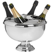 Seau à glace à double paroi en acier inoxydable, finition dorée, pour champagne, refroidisseur à vin, bac à boissons, seau à glace pour bar de fête avec poignées