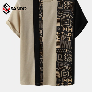 เสื้อยืดผ้าฝ้ายพิมพ์ลายซิลค์สกรีนแบบกําหนดเองคุณภาพสูงสําหรับผู้ชายแขนสั้นลายทึบสไตล์อย่างเป็นทางการ - Product Image 1