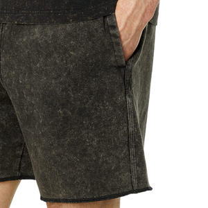 Shorts respirants de lavage à l'acide de produit tendance supérieur pour le dernier short de ceinture de cordon lourd de conception des hommes pour les hommes - Product Image 6
