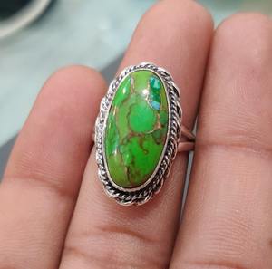 Bague classique bijoux pour femmes argent Boho Style bijoux 925 argent Sterling Turquoise pierres précieuses à la main bague cadeau pour femme - Product Image 3