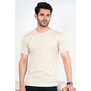 T-shirt basique en coton à col rond pour homme, faible MOQ, 100 % coton, motif uni, léger, 300 grammes, T-shirts basiques tendance compressés - Product Image 2