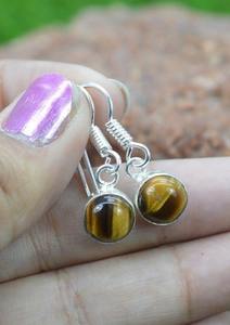 Pendientes de piedras preciosas de ojo de tigre de Plata de Ley 925, joyería hecha a mano, pendientes de estilo bohemio, joyería para mujer, regalo de boda - Product Image 3