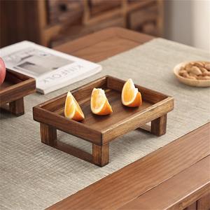 Plateau rond en bois moderne avec base en marbre noir et poignées en métal, plateau de service de luxe pour table basse, comptoir de bar et maison - Product Image 4