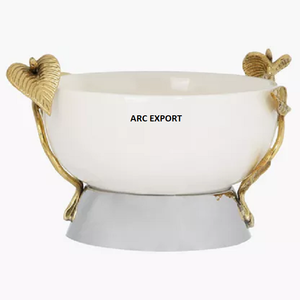 Bol de service rond en cuivre poli miroir, magnifique bol à mélanger pour la cuisine à domicile avec base en bois, jetable pour les fêtes - Product Image 6