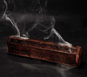 Wooden Coffin <b>Incense</b> Burner with Storage Compartment Ash Catcher Hand Carved, <b>Incense</b> <b>Stick</b> <b>Holder</b>, <b>Incense</b> Burners - Product Image 2