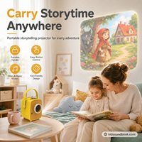 Projecteur Mignon à Grandes Yeux pour Enfants, Machine à Histoires Bluetooth, Batterie 8H, Arrêt Automatique, Protection des Yeux