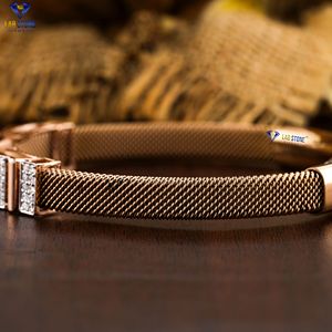 0.88 TDW Bracelet en diamant rond taille brillant or rose 18 carats diamant cultivé en laboratoire Cvd/Hpht diamant Labstone - Product Image 3