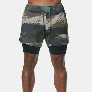 Pantalones cortos de gimnasio de fitness profesional OEM de alta calidad de poliéster personalizado de secado rápido de talla grande de malla informal para correr de los hombres de impresión transpirable - Product Image 1