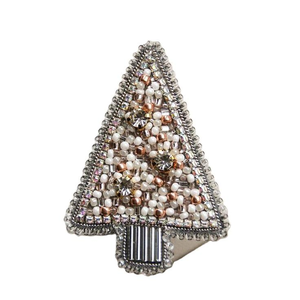 Broche de Ángel Navideño Bordado, Broche de Árbol de Navidad con Cuentas, Elegante Broche de Árbol de Navidad para Regalo de Boda - Product Image 5