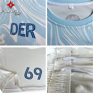 เสื้อฟุตบอลฤดูกาลใหม่ขายส่ง ชุดฟุตบอลสโมสร เสื้อแขนสั้นแบบยูนิเซ็กซ์ สกรีนลายแบบซับลิเมชั่น รับผลิตตามแบบ OEM เสื้อทีมฟุตบอล เสื้อผ้ากีฬา - Product Image 5