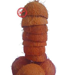 Bols en coquille de noix de coco brute ovale, biologiques et écologiques |   Bol à manger artisanal naturel |   Vaisselle durable en gros - Product Image 1