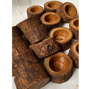 Recipientes de Madera Natural para Velas con Tapas, Frascos para Velas Hechos a Mano para Bodas, Decoración Navideña, Forma Personalizada, Bajo Costo - Product Image 6
