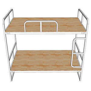 Cama litera con estructura de hierro y superficie de madera natural GT013 Abrigos para mujer - Product Image 3