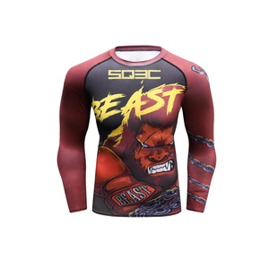 Rash Guard imprimé par sublimation UPF 50 avec logo personnalisé Mma Bjj Surf Rashguard à manches longues Fabricants Oem Rash Guard - Product Image 6
