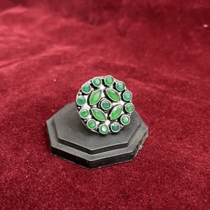 925 argent plaqué laiton métal Quartz bague en pierres précieuses pour les femmes émeraude vert Quartz bague pour la vente en gros - Product Image 2