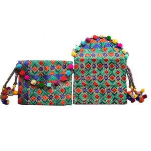 Embrague étnico de estilo bohemio de gran capacidad, azul, rojo, patrón de caramelo, Material de algodón, colores personalizables duraderos y logotipo para uso en exteriores - Product Image 3